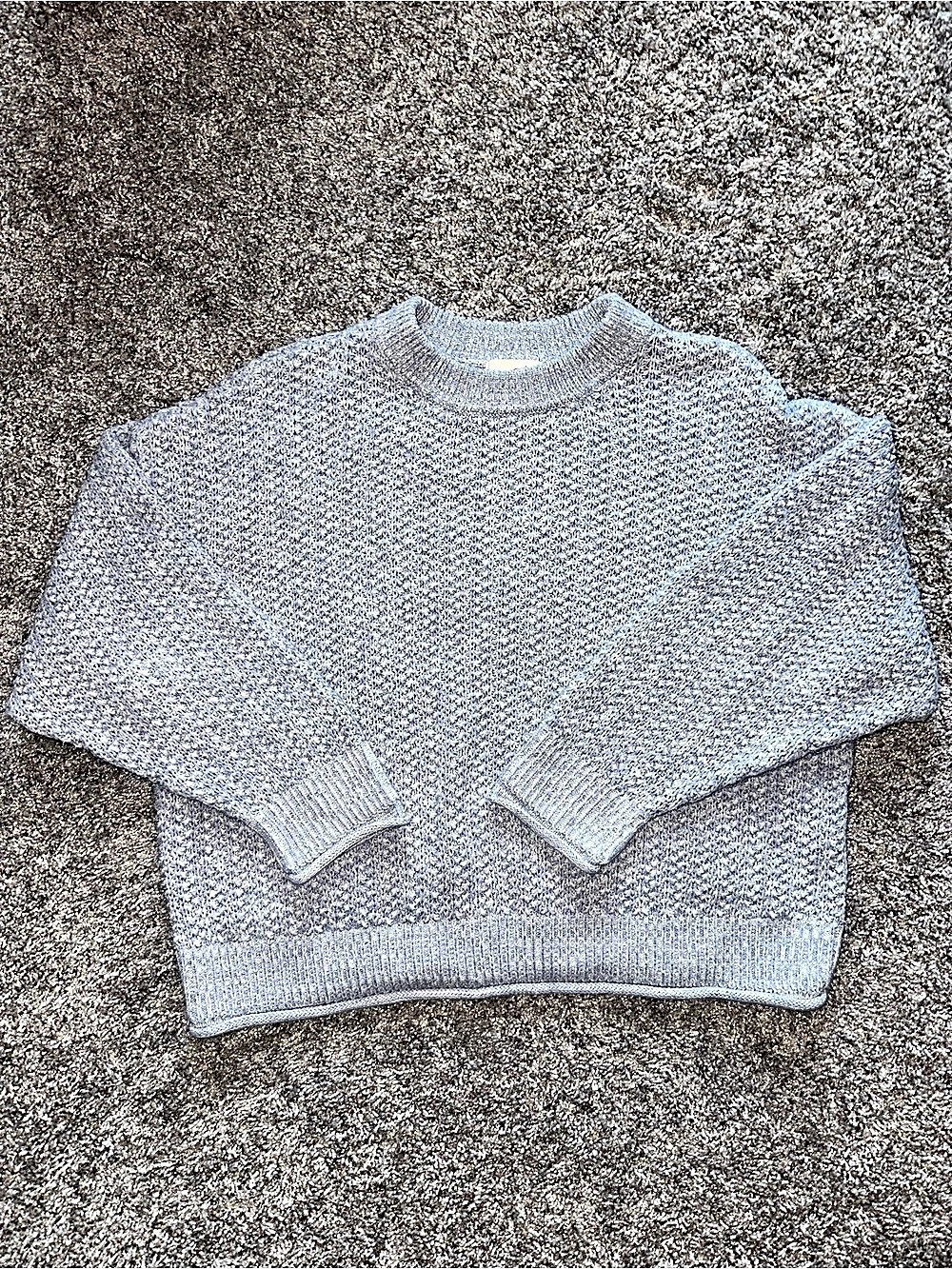 Universal Thread Women’s L Blue Chunky Knit Crewneck Sweater Oversized